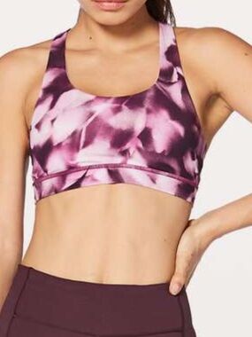 Lululemon Invigorate Bra Purple Blush Blossom Alpine White Candy Pink Sz 4